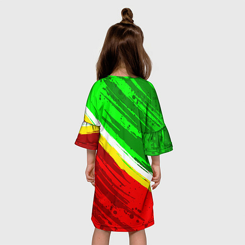 Детское платье Расцветка Зеленоградского флага / 3D-принт – фото 4