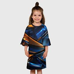 Платье клеш для девочки Синии стеклянные осколки, цвет: 3D-принт — фото 2