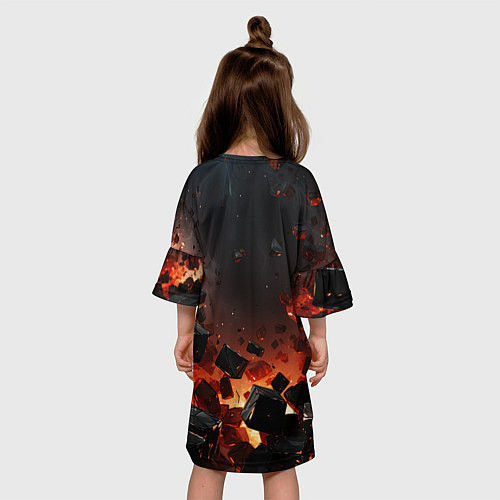 Детское платье Взрыв плит и огонь / 3D-принт – фото 4
