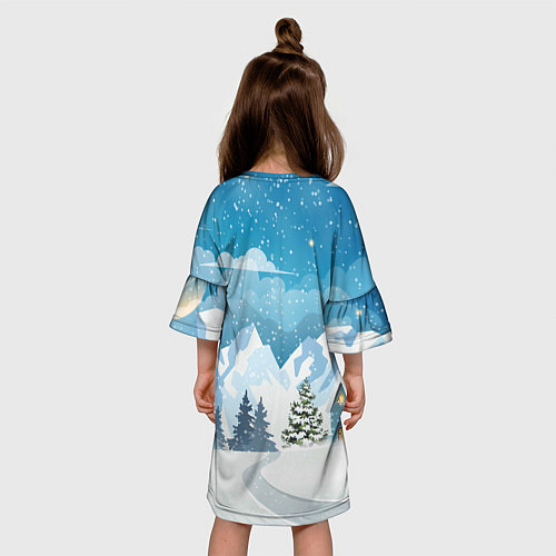 Детское платье Дракон на фоне зимних гор / 3D-принт – фото 4