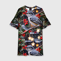 Детское платье Рождественская птица пересмешник