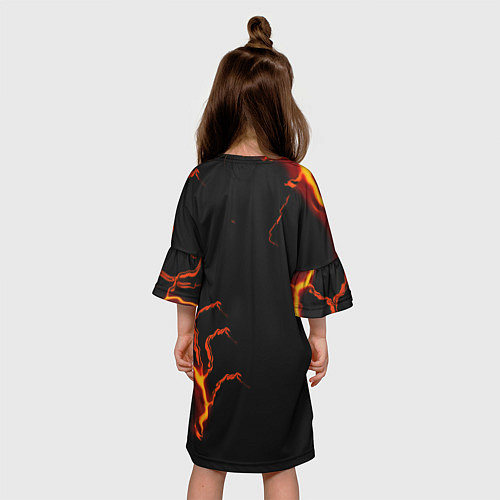 Детское платье Chevrolet лого шторм / 3D-принт – фото 4