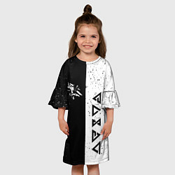 Платье клеш для девочки Ведьмак лого, цвет: 3D-принт — фото 2