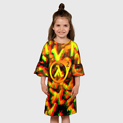 Платье клеш для девочки Half life 2 глитч размытие валв фримен, цвет: 3D-принт — фото 2