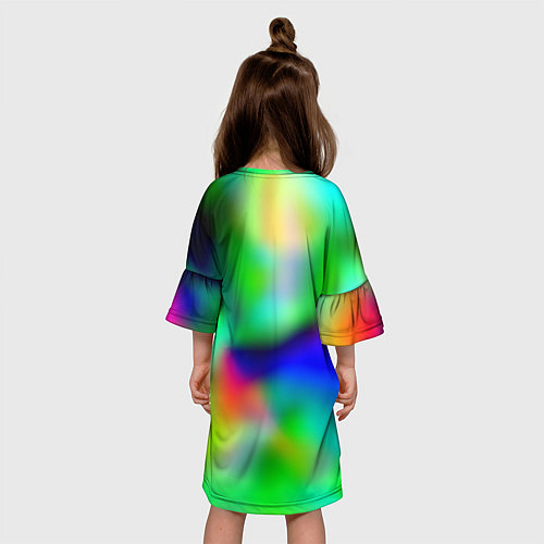Детское платье Психоделический неоновый градиент / 3D-принт – фото 4