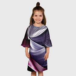Платье клеш для девочки Абстрактные волнистые полосы, цвет: 3D-принт — фото 2