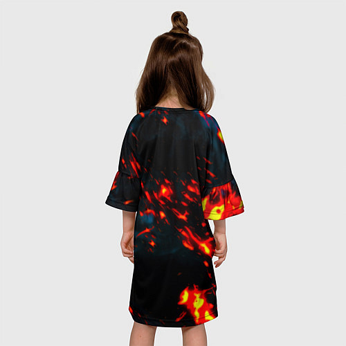 Детское платье Nirvana rock огненное лого лава / 3D-принт – фото 4