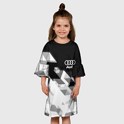 Платье клеш для девочки AUDI geometry sport, цвет: 3D-принт — фото 2