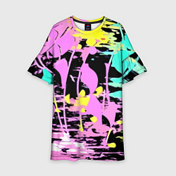 Платье клеш для девочки Color expressive abstraction, цвет: 3D-принт