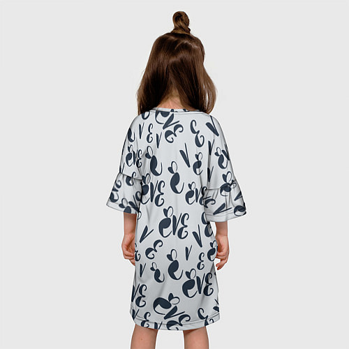 Детское платье Ева буквы паттерн / 3D-принт – фото 4