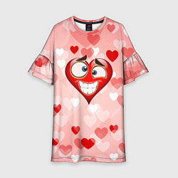 Платье клеш для девочки Влюбленный взляд сердца, цвет: 3D-принт