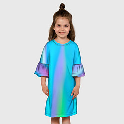 Платье клеш для девочки Неоновые голографические линии, цвет: 3D-принт — фото 2