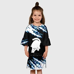 Платье клеш для девочки Death stranding kojima game краски штрихи, цвет: 3D-принт — фото 2