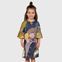 Платье клеш для девочки Genshin Impact Навия, цвет: 3D-принт — фото 2