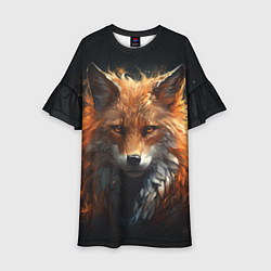 Платье клеш для девочки Красавец лис, цвет: 3D-принт