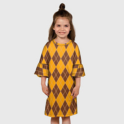 Платье клеш для девочки Аргайл текстура из фильма, цвет: 3D-принт — фото 2