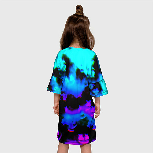 Детское платье Marshmello neon space / 3D-принт – фото 4