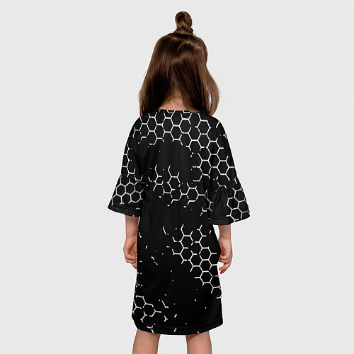 Детское платье Ведьмак лого текстура соты / 3D-принт – фото 4
