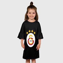 Платье клеш для девочки Galatasaray logo fc, цвет: 3D-принт — фото 2
