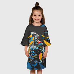 Платье клеш для девочки Крутой викинг, цвет: 3D-принт — фото 2