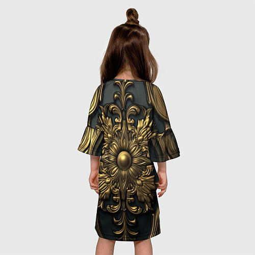 Детское платье Золотой узор стиль лепнина / 3D-принт – фото 4