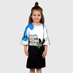 Платье клеш для девочки GTA 5 краски гейм, цвет: 3D-принт — фото 2