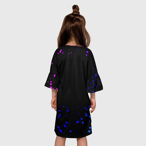 Детское платье Ведьмак лого неон / 3D-принт – фото 4
