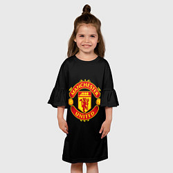 Платье клеш для девочки Manchester United fc club, цвет: 3D-принт — фото 2
