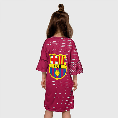 Детское платье Футбольный клуб Барселона - бордовый / 3D-принт – фото 4