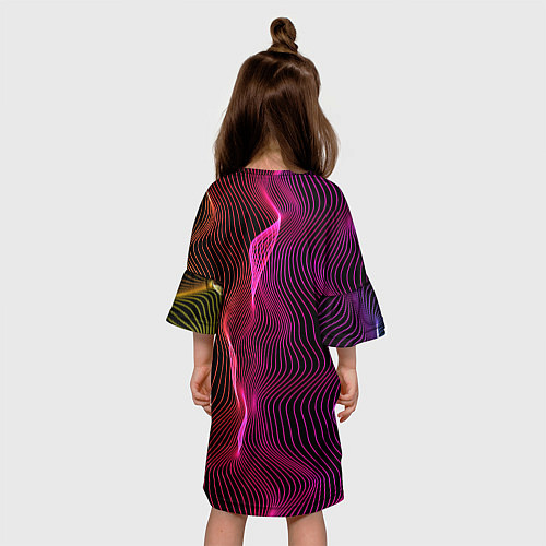 Детское платье Переплетающие цветные линии / 3D-принт – фото 4