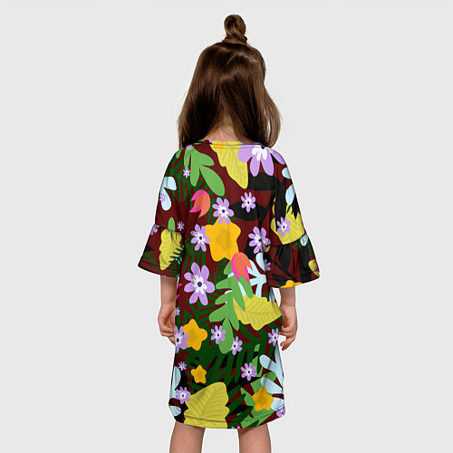 Детское платье Гавайская цветочная расцветка / 3D-принт – фото 4