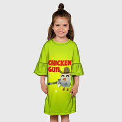 Платье клеш для девочки Чикен Ган - игра, цвет: 3D-принт — фото 2