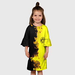 Платье клеш для девочки Borussia fc sport краски, цвет: 3D-принт — фото 2