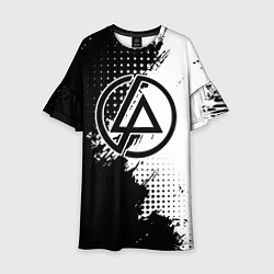 Платье клеш для девочки Linkin park - черно-белая абстракция, цвет: 3D-принт