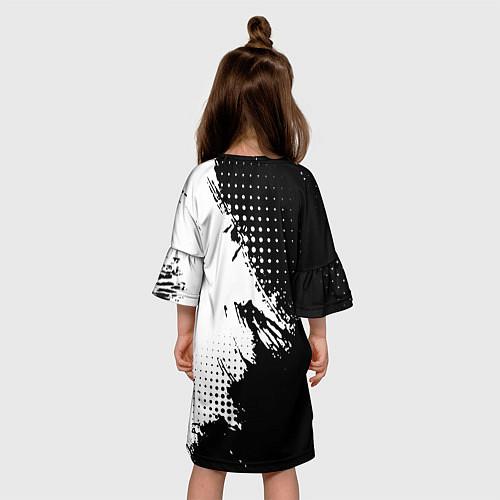 Детское платье Linkin park - черно-белая абстракция / 3D-принт – фото 4