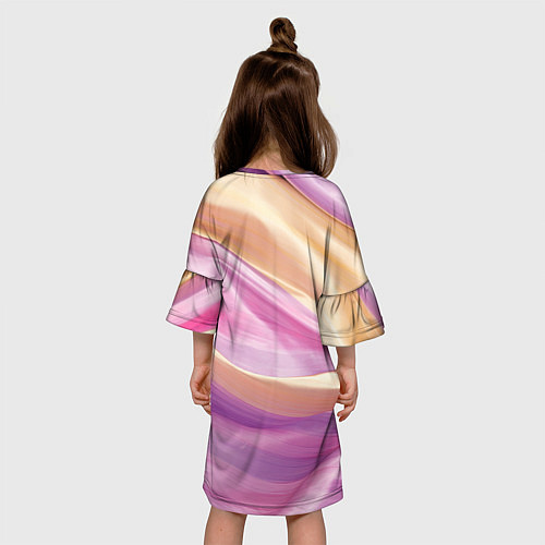 Детское платье Нежный розовый и желтый / 3D-принт – фото 4