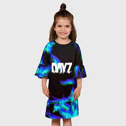 Платье клеш для девочки Dayz огонь синий, цвет: 3D-принт — фото 2