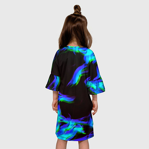Детское платье Dayz огонь синий / 3D-принт – фото 4