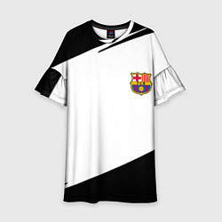 Платье клеш для девочки Barcelona краски чёрные спорт, цвет: 3D-принт
