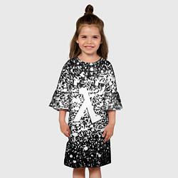 Платье клеш для девочки Half life splash white, цвет: 3D-принт — фото 2