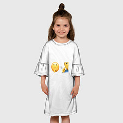Платье клеш для девочки Мьюнинг эмодзи, цвет: 3D-принт — фото 2