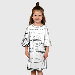 Платье клеш для девочки Nirvana штрихи чёрные, цвет: 3D-принт — фото 2