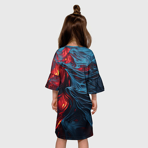 Детское платье Яркая волнистая абстракция / 3D-принт – фото 4