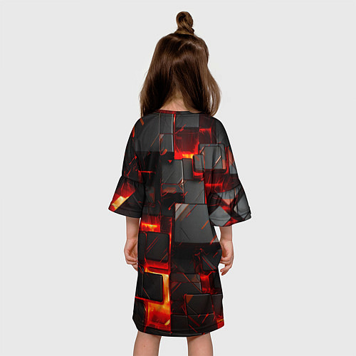 Детское платье Неоновые квадратики / 3D-принт – фото 4