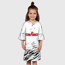 Платье клеш для девочки Counter strike краски, цвет: 3D-принт — фото 2