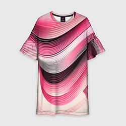Платье клеш для девочки Волны - текстура, цвет: 3D-принт