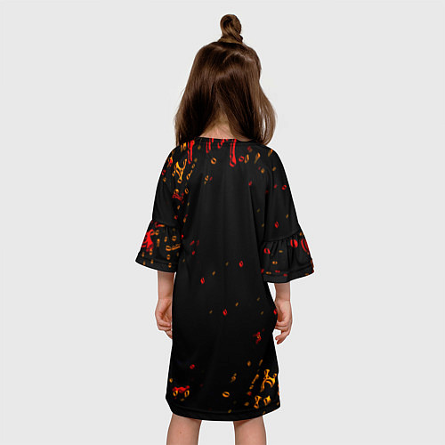 Детское платье Ведьмак огненное лого краски / 3D-принт – фото 4