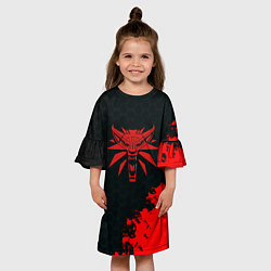 Платье клеш для девочки Ведьмак краски соты, цвет: 3D-принт — фото 2