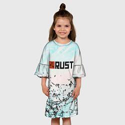 Платье клеш для девочки Rust game текстура, цвет: 3D-принт — фото 2