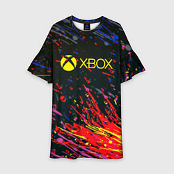 Платье клеш для девочки Xbox краски текстура, цвет: 3D-принт
